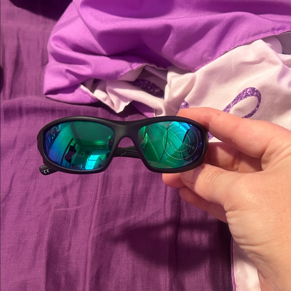 Kids Black and Green Sunglasses